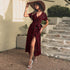 Women's V-Neck Floral Maxi Dress - ROUTINE FASHION